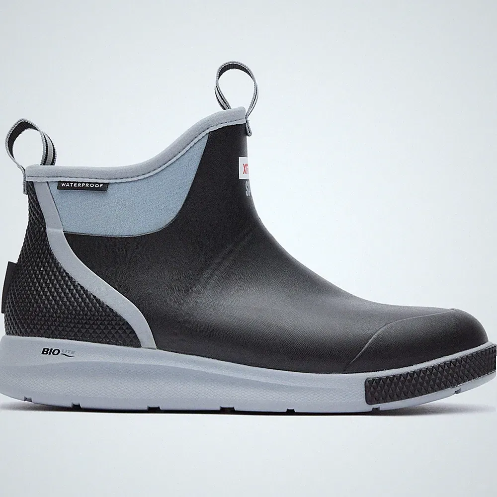 XTRATUF Black Ankle Deck Sport Boots - Waterproof Fishing & Deck Footwear